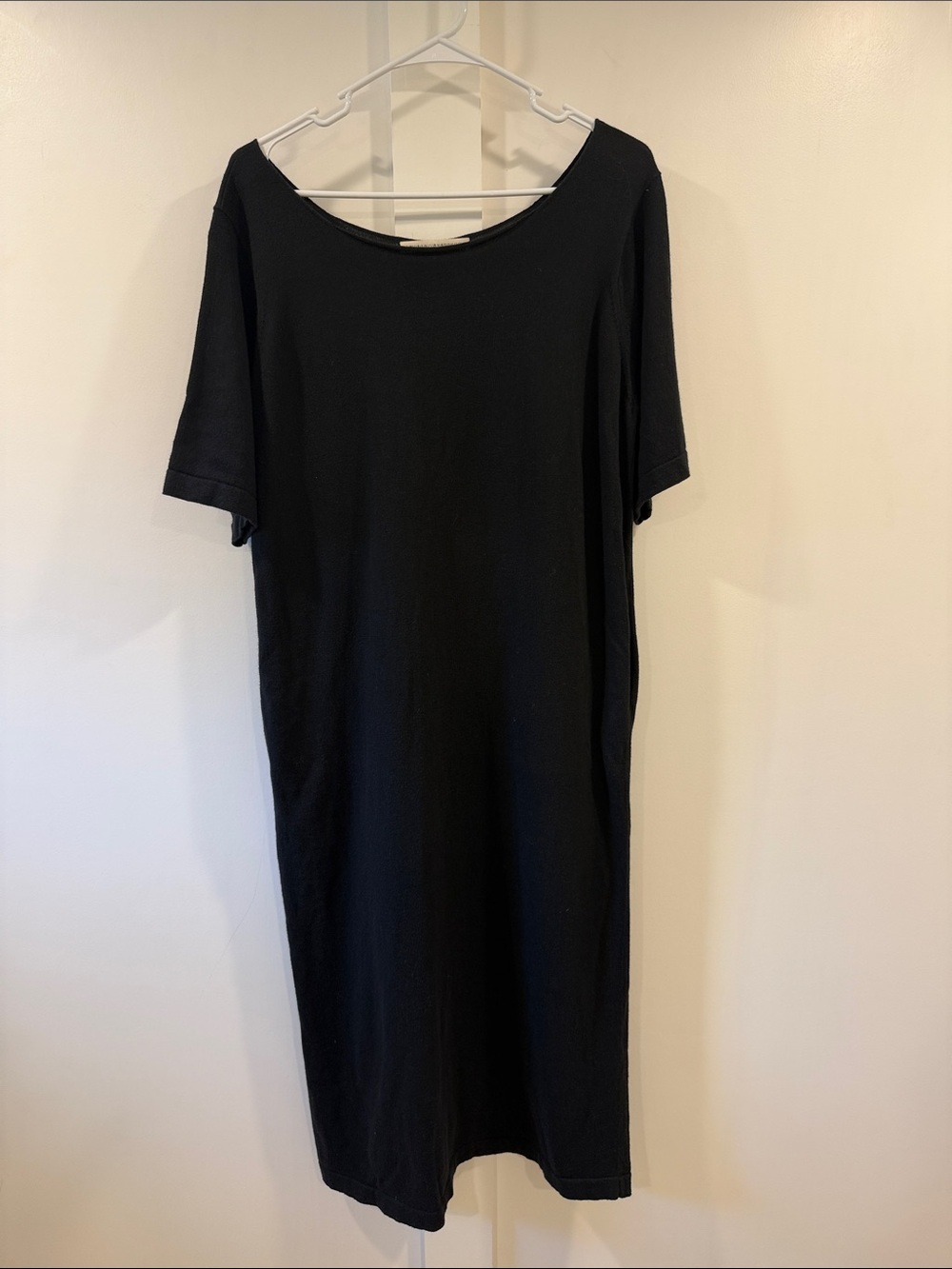 Lauren Manoogian Pima Cotton Baby Alpaca Classic Black Women's T-Shirt Dress